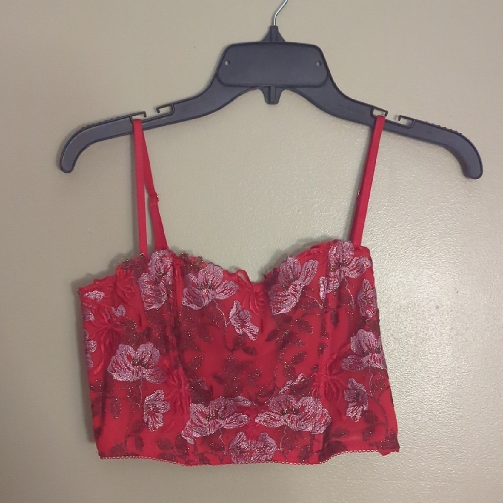 Victoria's Secret Red and Pink Lace Bralette - Picture 2 of 7